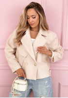 Zamszowa dwurzędowa Bunda Sylvie žlutá