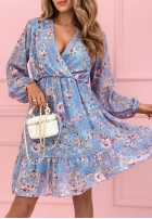 Květované šaty s volánky Betty blankytná