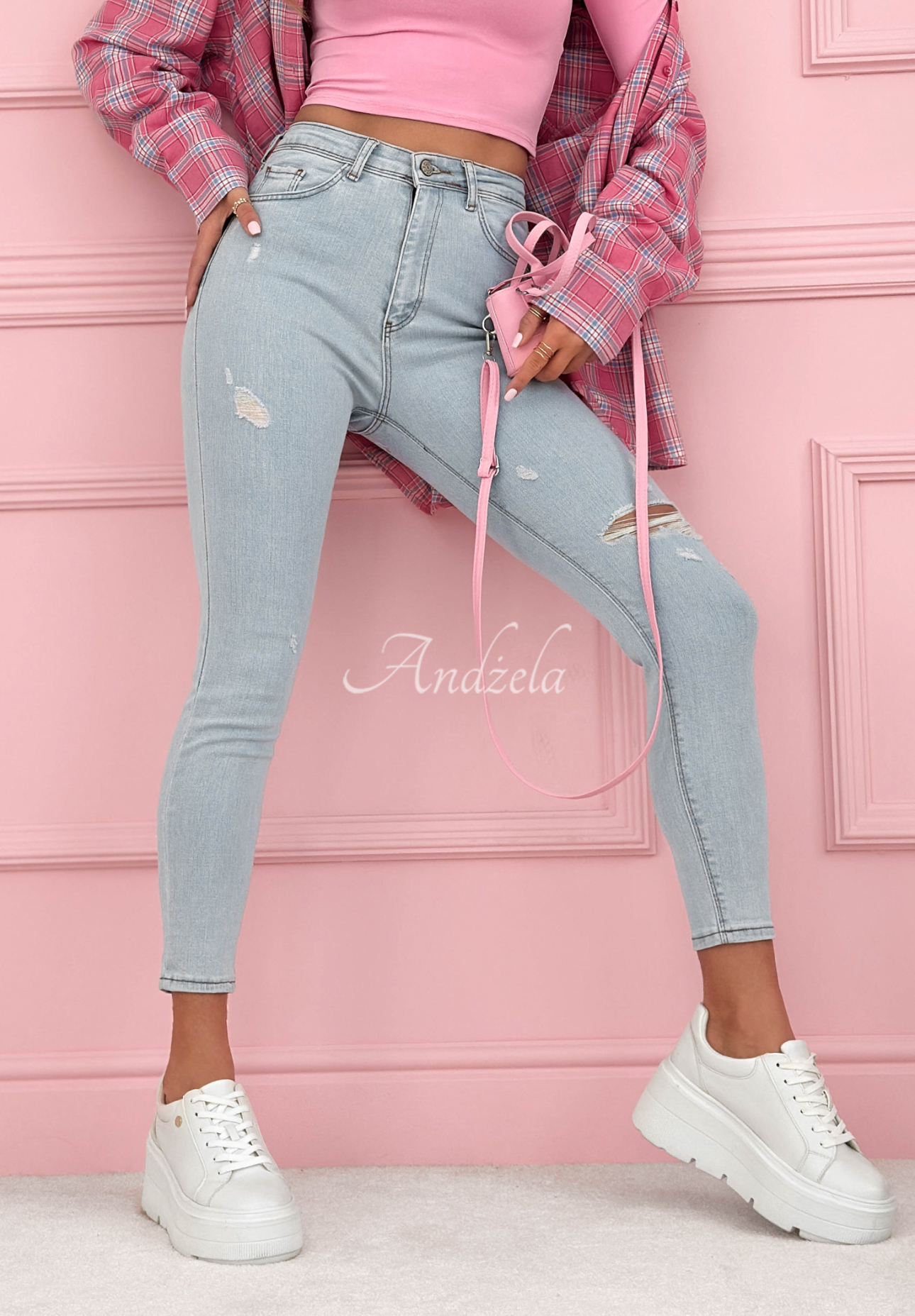 Světle modré skinny džíny Irene světle modré