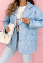 Prošívaná Bunda z kołnierzem i kieszeniami Oleander blankytná