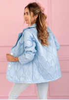 Prošívaná Bunda z kołnierzem i kieszeniami Oleander blankytná
