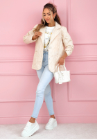 Prošívaná Bunda z kołnierzem i kieszeniami Oleander blankytná