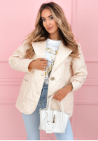 Prošívaná Bunda z kołnierzem i kieszeniami Oleander blankytná