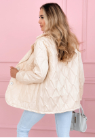 Prošívaná Bunda z kołnierzem i kieszeniami Oleander blankytná