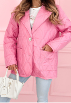 Prošívaná Bunda z kołnierzem i kieszeniami Oleander blankytná