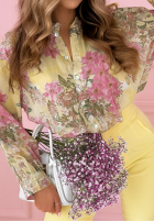 Kwiecista Halenka ze stójką Flower Blossoms błękitno-žlutá