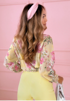 Kwiecista Halenka ze stójką Flower Blossoms błękitno-žlutá