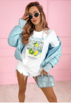 Tričko z nadrukiem Cachaca Lemon biało-blankytný