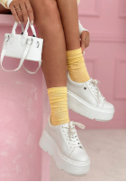 Dlouhé prążkowane skarpetki Always Me čokoládové