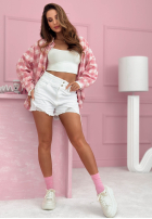 džínové  Kraťasy z przetarciami Erin bílé