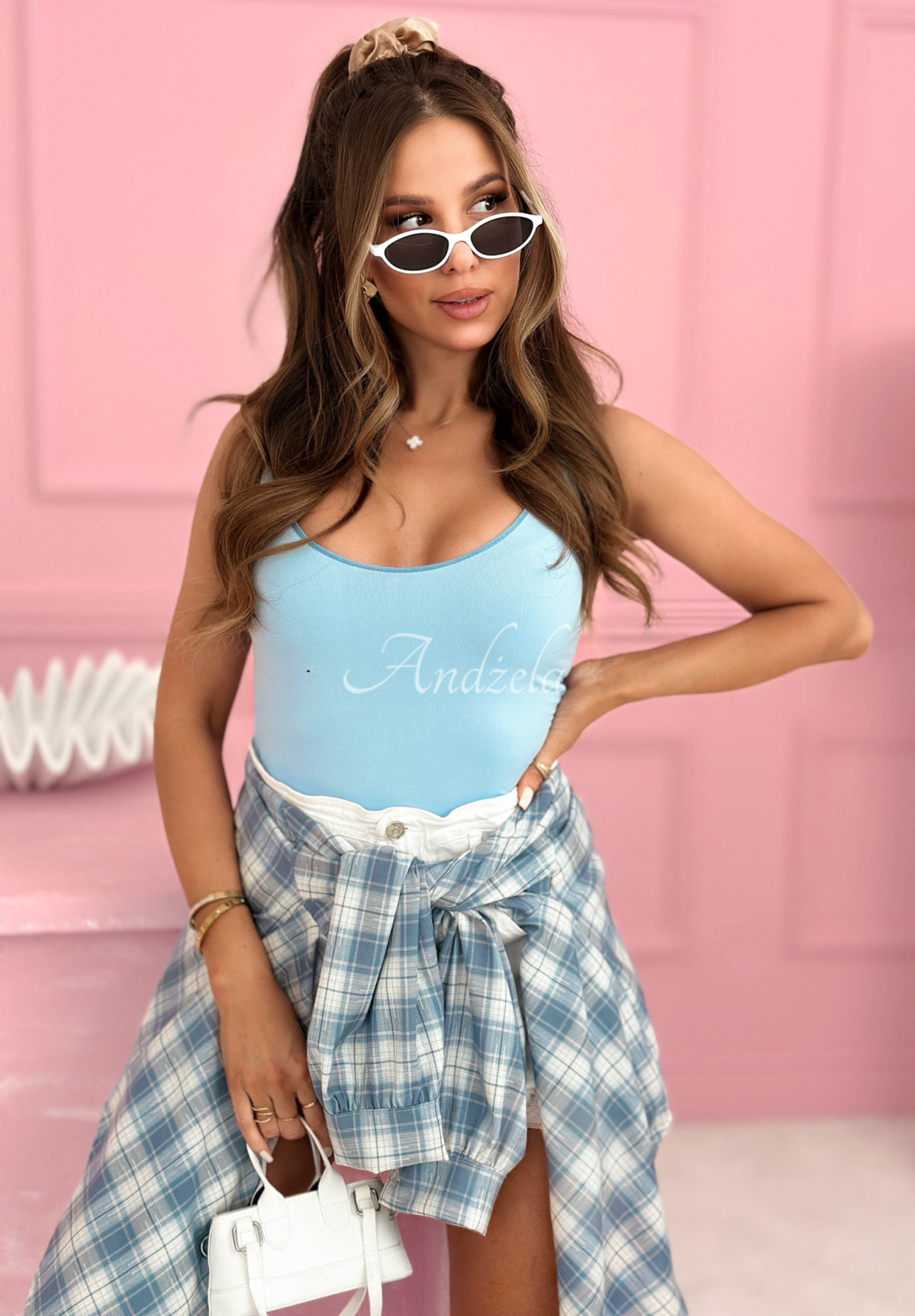 Top na ramínka Solaria blankytný