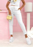 materiálové Kalhoty Archie béžové