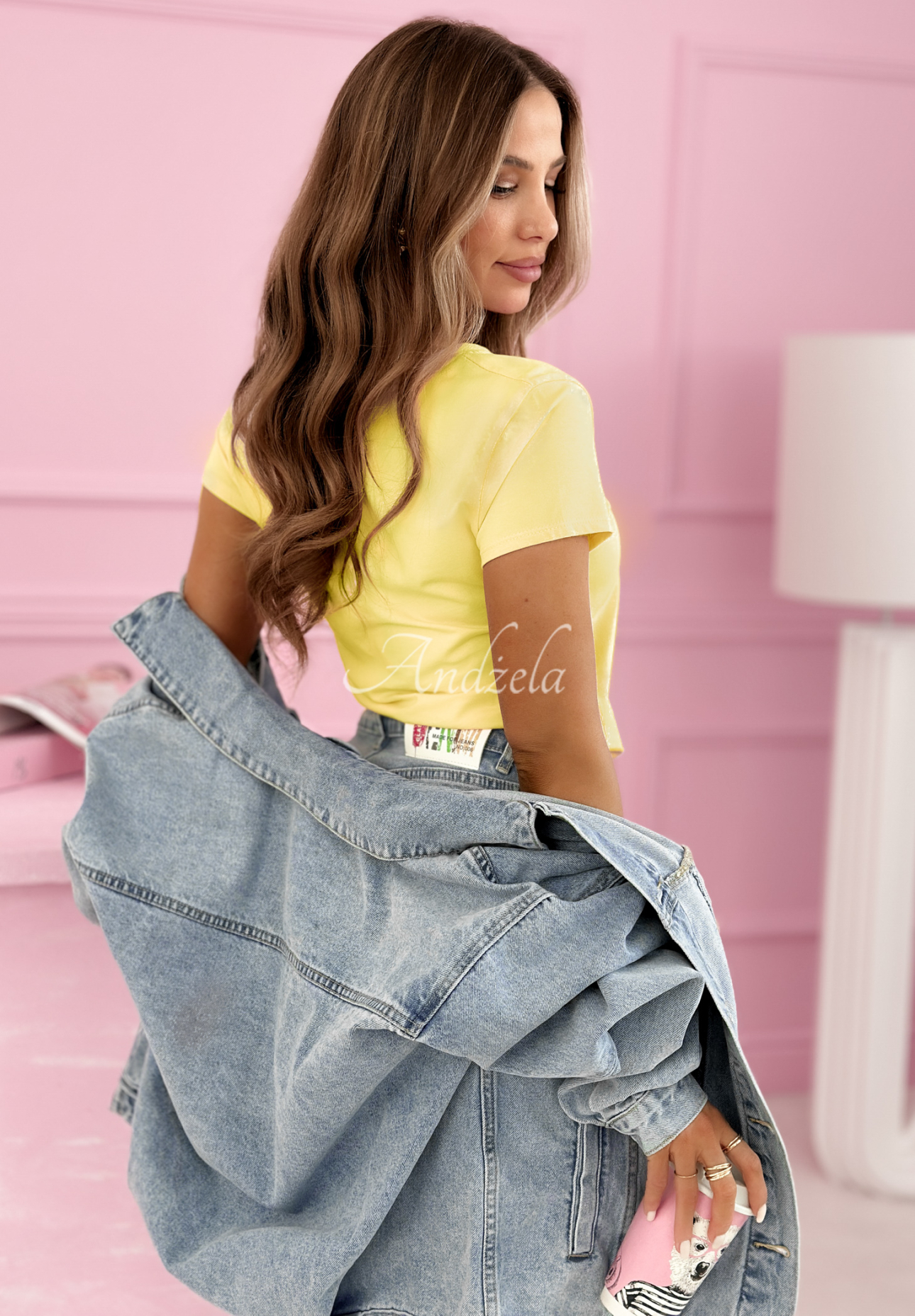 Bavlněné tričko se srdíčky A Lot Of Hearts žlutá