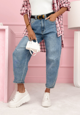 Ban&aacute;nov&eacute; dž&iacute;ny s p&aacute;skem Let Me In světle modr&eacute;