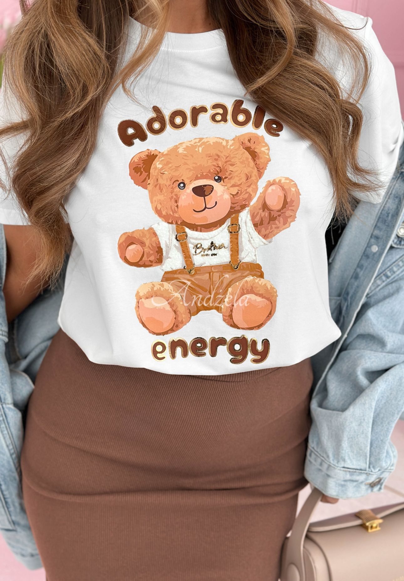 Bavlněné tričko s potiskem Adorable Bílá