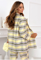 Dwurzędowa Sako w kratę Her Decision pudrová růžová