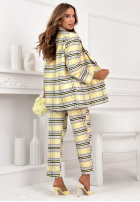 materiálové Kalhoty w kratę z paskiem Her Decision pudrová růžová