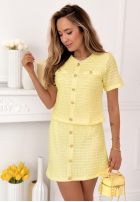 Tweedowy Souprava Halenka i Sukně mini Anastasia žlutá