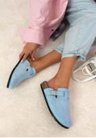 semišové chodaki z paskiem Madison černé