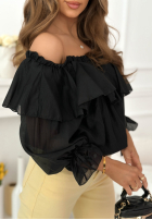 Šaty mini z falbankami Arlena blankytná