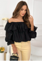 Šaty mini z falbankami Arlena blankytná