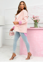 Sako z koszulowymi wstawkami Waiting For You pudrová růžová