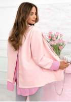 Sako z koszulowymi wstawkami Waiting For You pudrová růžová