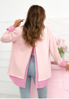 Sako z koszulowymi wstawkami Waiting For You pudrová růžová