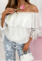 Šaty mini z falbankami Arlena blankytná