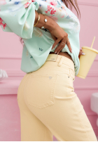 Kalhoty džínové  mom fit Bethany žluté
