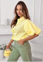 Košile z bufiastymi rękawami Jane pudrová růžová