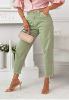 Kalhoty džínové  mom fit Gracie pistáciové