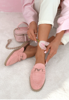 semišové Žabky  mokasyny z frędzlami Sylvette béžové