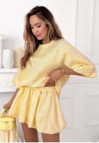Kreszowana Halenka z krótkimi rękawami Layla žlutá