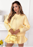 Krátká kreszowana Bunda bomberka Layla žlutá