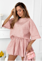 Kreszowana Halenka z krótkimi rękawami Layla žlutá