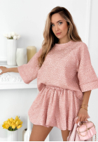 Krótkie kreszowane spodenki o kroju bombki Layla žluté