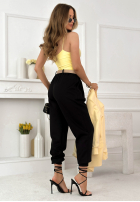 materiálové Kalhoty joggery z paskiem I Chose It černé