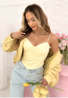 Gorsetowy top z dekoltem Mabel žlutá