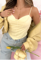 Gorsetowy top z dekoltem Mabel žlutá