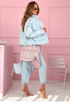 Krátká skórzana Bunda z kołnierzem Jolie žlutá