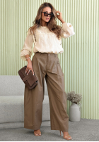 Halenka boho z haftami Adrienne béžová