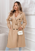 Dlouhý Kabát z paskiem Changing Of Seasons béžový