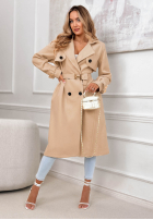 Dlouhý Kabát z paskiem Changing Of Seasons béžový