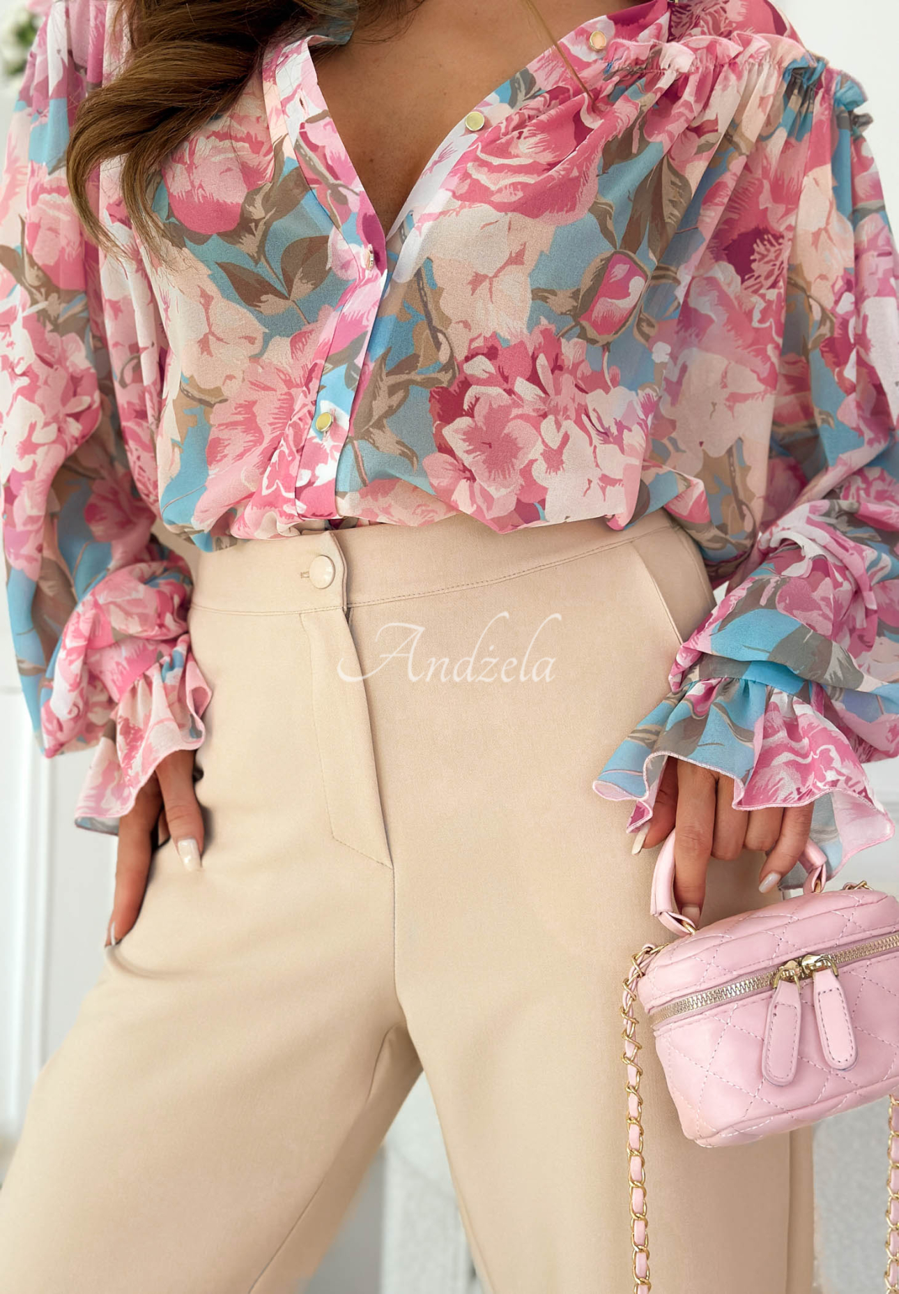 Elegantní cigaretové kalhoty z viskózy Laura béžové