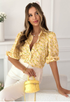 Kwiecista Košile z bufkami Jordyn pistáciová