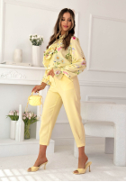 Kwiecista Košile z żabotem Miriam pistáciová