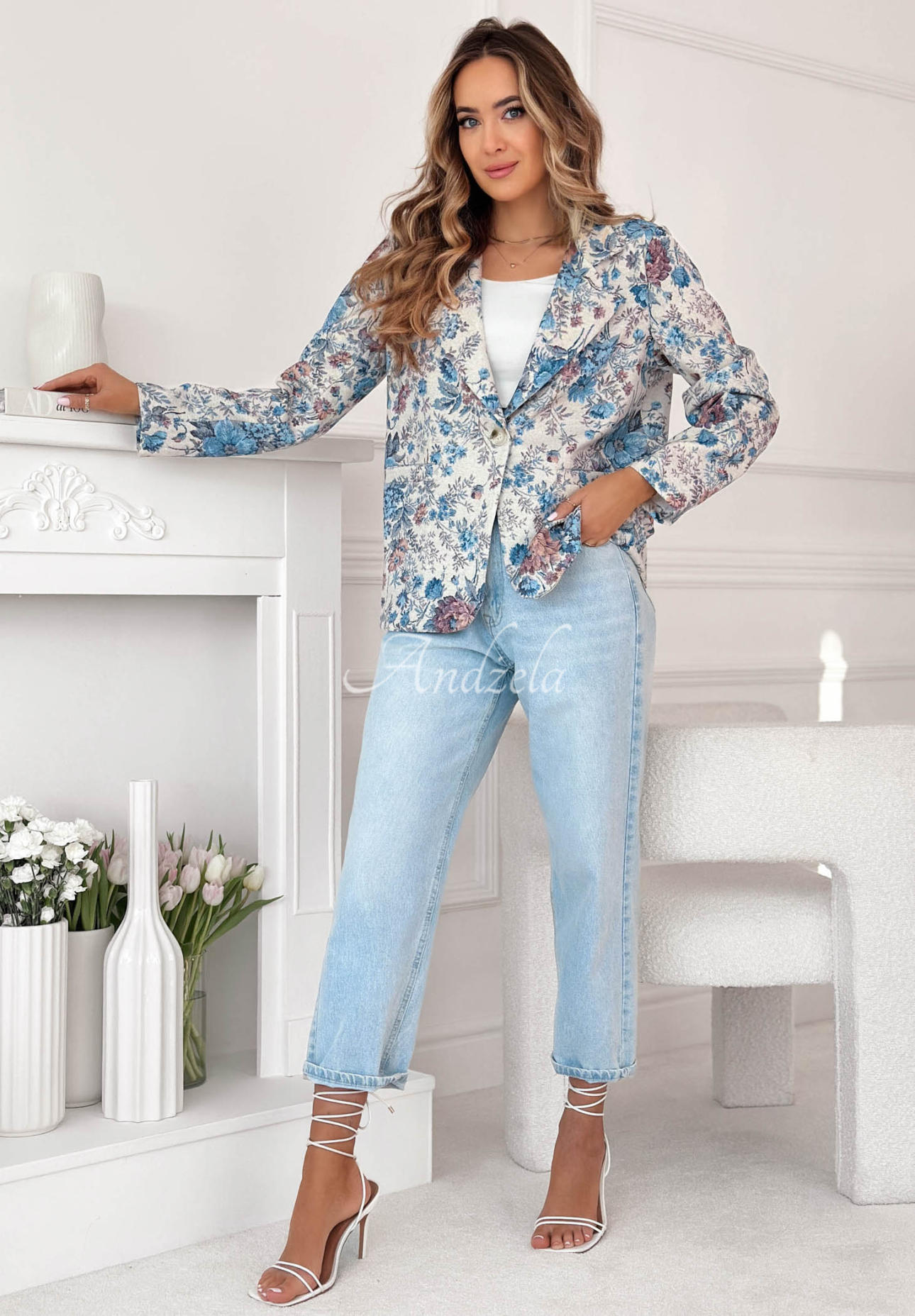 Sako s květy Catarina modrá