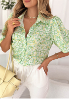 Kwiecista Košile z bufkami Jordyn pistáciová