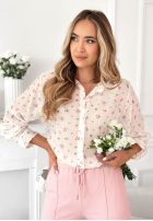 Košile w kwiaty Floriana Bílá